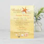 Invitation Beach Sand Seashell Beach Fête des mariées (Debout devant)