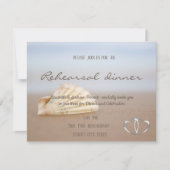 Invitation Beach Seashell, Dîner de répétition des coeurs (Devant)