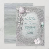 Invitation Beach Seashells Beach Wedding (Devant / Derrière)