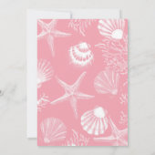 Invitation Beach Seashells Ocean Pink Girl Baby shower (Dos)