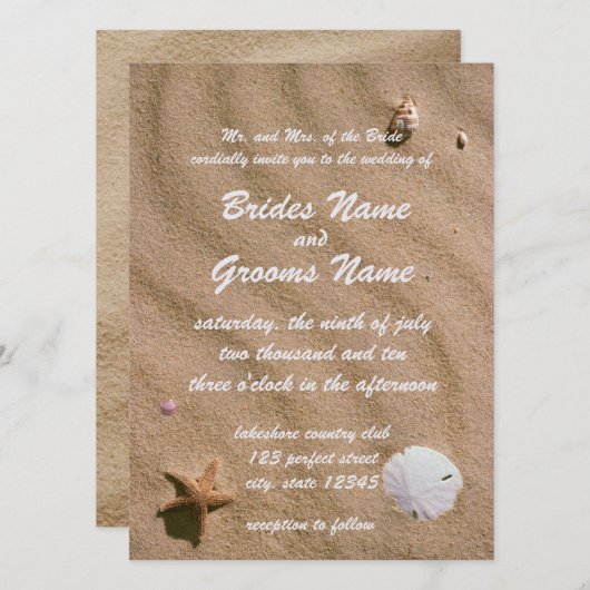 Invitation Beach Serenity Mariage (Devant / Derrière)