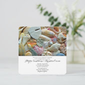 Invitation Beach Shells Tropical Designer Mariage (Debout devant)