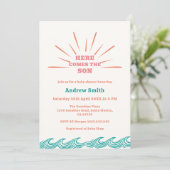 Invitation Beach Summer Voici Le Baby shower Son (Debout devant)