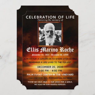 Invitation Beach Sunset Célébration de la vie Photo Invitatio