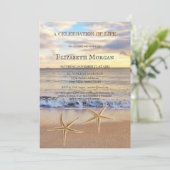 Invitation Beach Sunset Sea stars Célébration De La Vie (Debout devant)