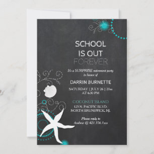 Invitation Beach Surprise Retraite Party pour enseignant