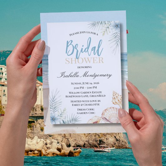 Invitation Beach Theme Bridal Shower