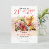 Invitation Beach Tropical Cocktails 21e anniversaire (Debout devant)