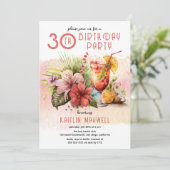 Invitation Beach Tropical Cocktails 30e anniversaire (Debout devant)