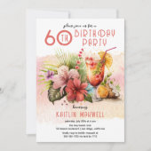 Invitation Beach Tropical Cocktails 60e anniversaire (Devant)