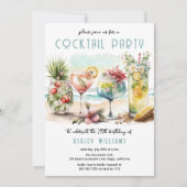 Invitation Beach Tropical Cocktails 70e anniversaire (Devant)