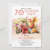 Invitation Beach Tropical Cocktails 70e anniversaire (Devant)