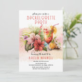 Invitation Beach Tropical Cocktails à thème Bachelorette Part (Debout devant)