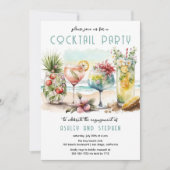 Invitation Beach Tropical Cocktails à thème Partie d'engageme (Devant)