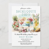 Invitation Beach Tropical Cocktails Bachelorette Party (Devant)