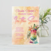 Invitation Beach Tropical Neon Bachelorette Week-end (Debout devant)