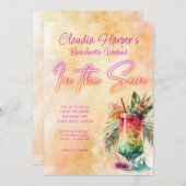 Invitation Beach Tropical Neon Bachelorette Week-end (Devant / Derrière)