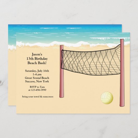 Invitation Beach Volleyball (Devant / Derrière)