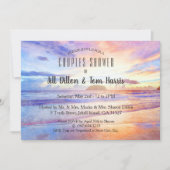 Invitation Beach Watercolor Sunrise Couples Douche (Devant)