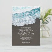 Invitation Beach Wave Ocean Destination Mariage nautique (Debout devant)