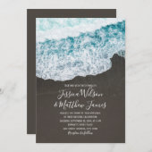 Invitation Beach Wave Ocean Destination Mariage nautique (Devant / Derrière)
