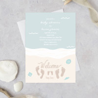 Beach Waves Empreintes Baby shower Blue Boy