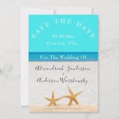Invitation Beach Wedding 2 Starfish in Sand Save the Date Inv (Devant)