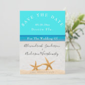 Invitation Beach Wedding 2 Starfish in Sand Save the Date Inv (Debout devant)