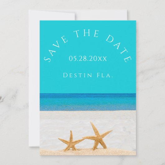 Invitation Beach Wedding 2 Starfish in Sand Save the Date Inv (Dos)