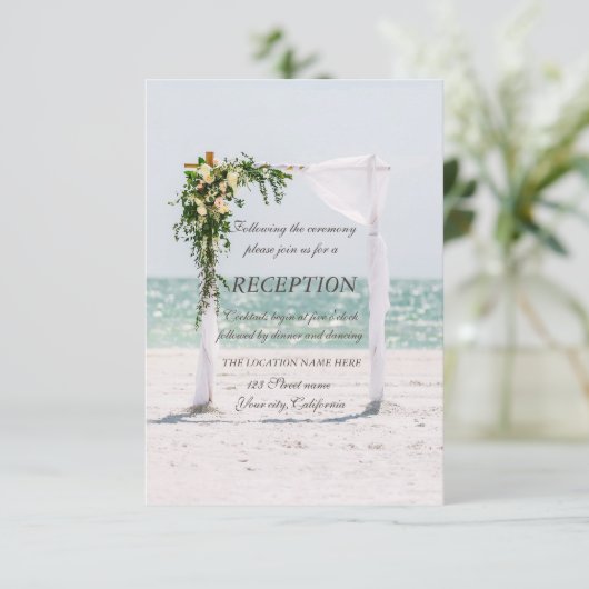Invitation Beach Wedding Arbor Floral Réception (Debout devant)