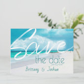 Invitation Beach Wedding Bold Enregistrer la date (Debout devant)