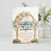 Invitation Beach Wedding Chic Arbor Rose Réception (Debout devant)
