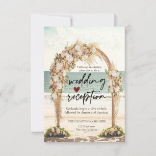 Invitation Beach Wedding Chic Arbor Rose Réception