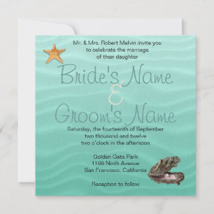 Invitation Beach Wedding Sandy Shore