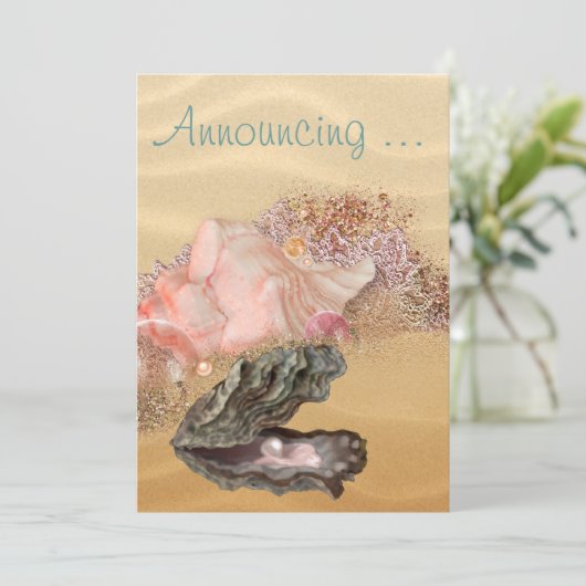 Invitation Beach Wedding Sandy Shore (Debout devant)