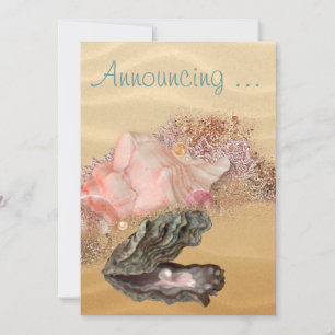 Invitation Beach Wedding Sandy Shore