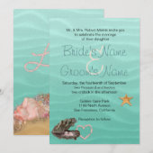 Invitation Beach Wedding Sandy Shore (Devant / Derrière)