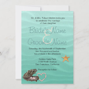 Invitation Beach Wedding Sandy Shore