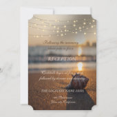 Invitation Beach Wedding Sunset Seashell Réception (Devant)