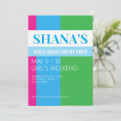 Invitation Beach Weekend Bachelorette Party  (Debout devant)