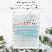 Invitation Beach Wood | Nous Continuons À Vow Renouvellement