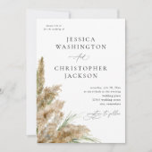 Invitation Beachy Boho Pampas Grass Mariage V2 (Devant)