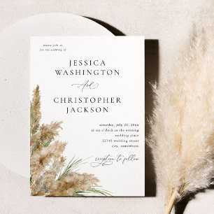 Invitation Beachy Boho Pampas Grass Mariage V2