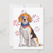 Invitation beagle chien américain drapeau américain beagle am (Dos)