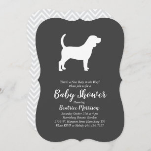 Invitation Beagle Chien Baby shower genre neutre