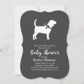 Invitation Beagle Chien Baby shower genre neutre (Devant)