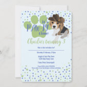 Invitation Beagle Chien Chien bleu Anniversaire de enfant Inv (Devant)