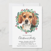 Invitation Beagle Chien Élégante fête de Noël (Devant)
