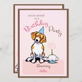 Invitation Beagle de fête d'anniversaire chiot fille off-Leas (Devant / Derrière)
