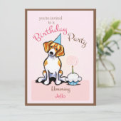 Invitation Beagle de fête d'anniversaire chiot fille off-Leas (Debout devant)